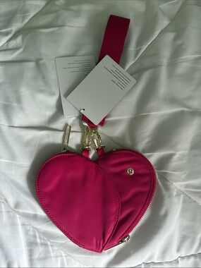 Lululemon Hot Pink  Dual Heart Wristlet Pouch